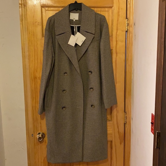 TIBI Beautiful Full Length Wool Stretch Blend Coat New With Tags - Picture 1 of 12